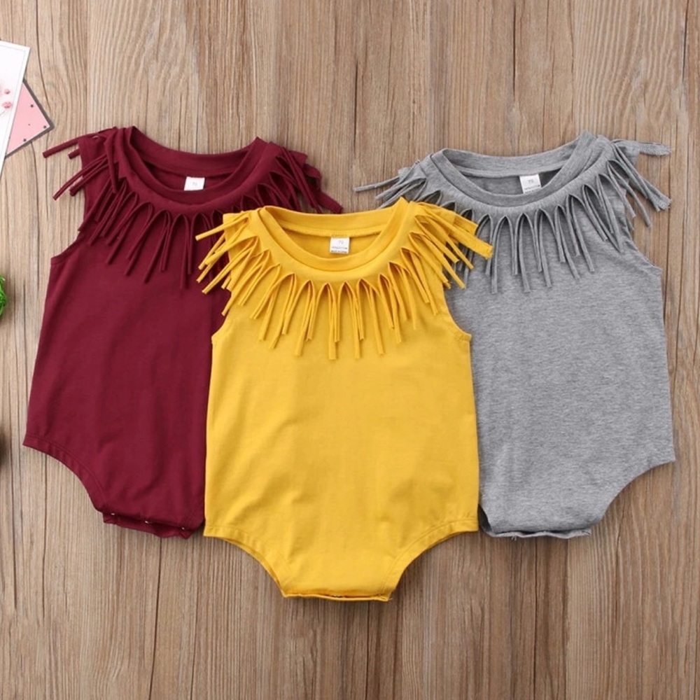 Boho Fringe Baby Bodysuit Onesie - Picture 2 of 8